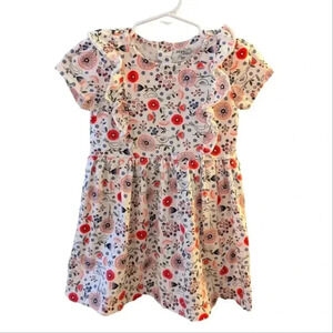Simple Joys by Carter's Girls' Short Sleeve Colorful Floral Dress SZ 3T Cotton